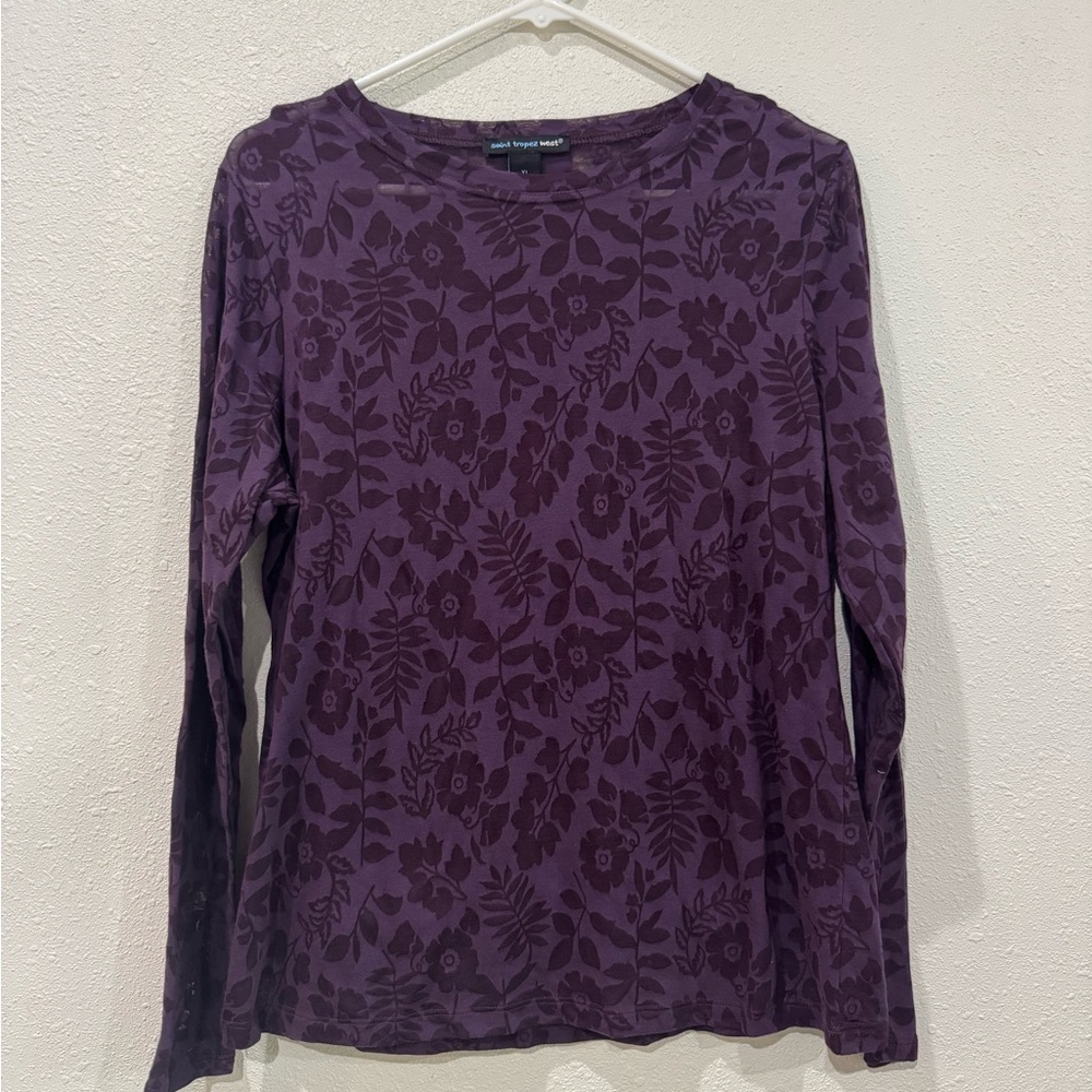 Floral Long Sleeve Purple Top